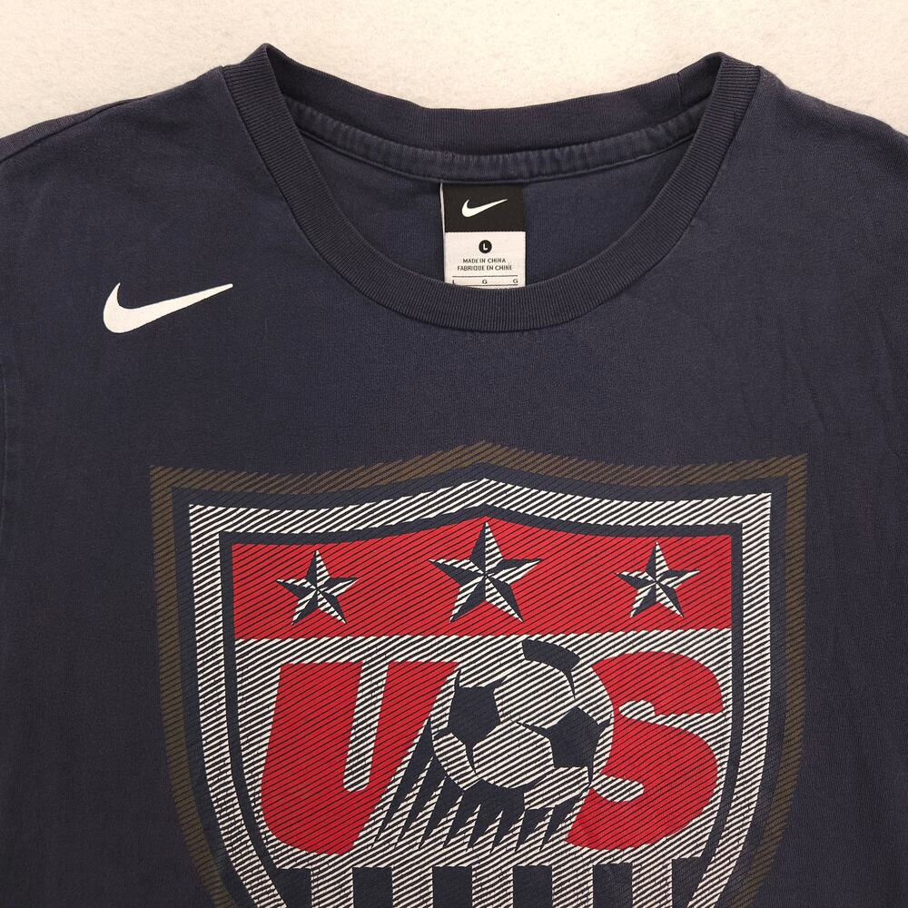 Nike Casual Crew Neck Graphic Short Sleeve T Shirt Mens Size Large L Navy